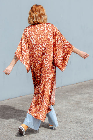 Blair Leopard Kimono - Tan