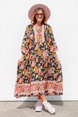 Aviva Boho Dress - Black