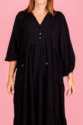 Classic Boho Dress - Black