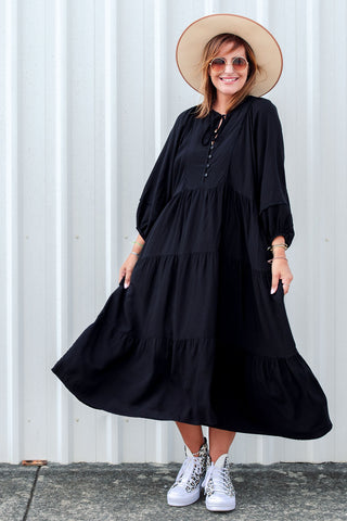 Classic Boho Dress - Black