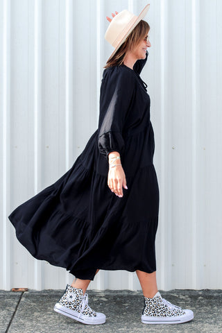 Classic Boho Dress - Black