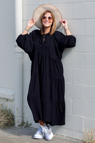 Classic Boho Dress - Black