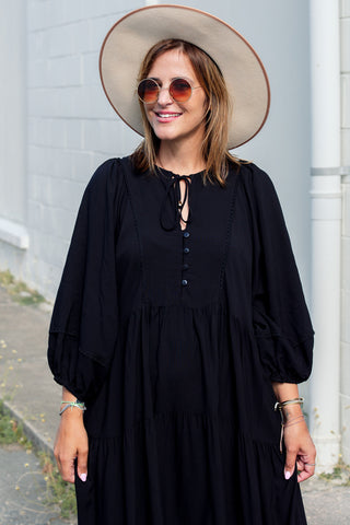 Classic Boho Dress - Black