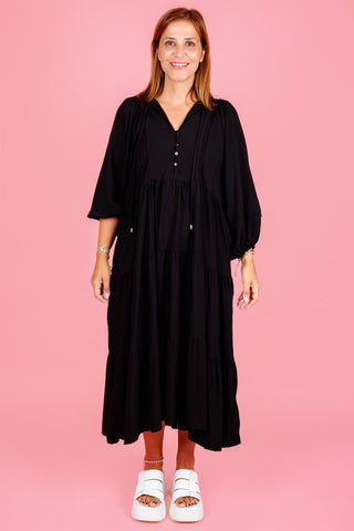 Classic Boho Dress - Black