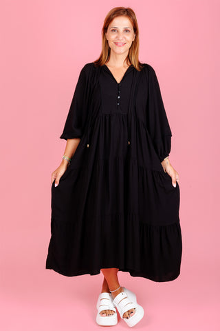 Classic Boho Dress - Black