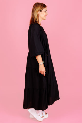 Classic Boho Dress - Black