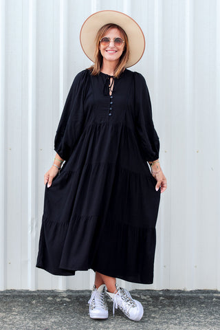 Classic Boho Dress - Black