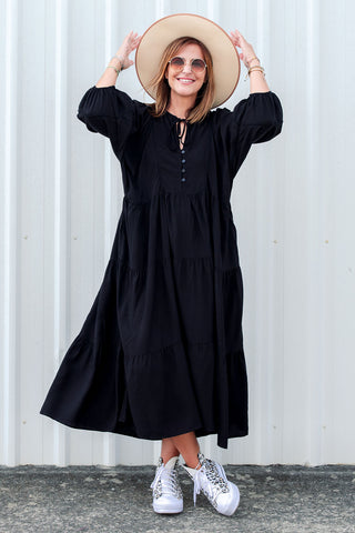 Classic Boho Dress - Black