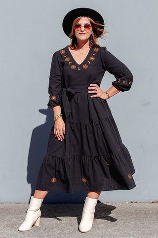 Luna Midi Dress - Black