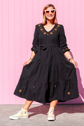 Luna Midi Dress - Black