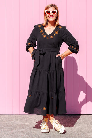 Luna Midi Dress - Black