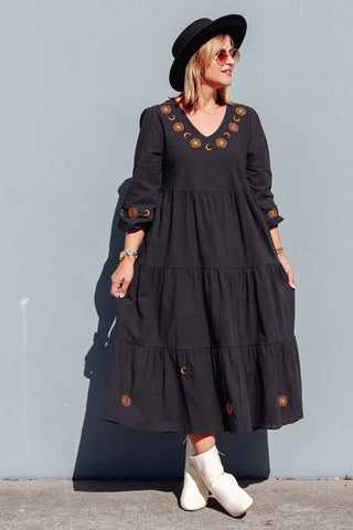 Luna Midi Dress - Black