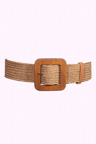 Wood Square Belt - Jute