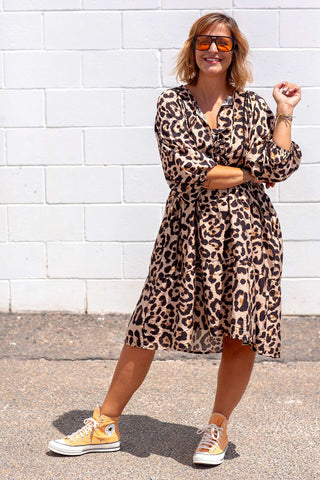 Boho Bow Tunic - Original Leopard