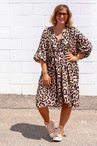 Boho Bow Tunic - Original Leopard