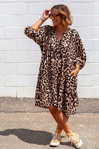 Boho Bow Tunic - Original Leopard