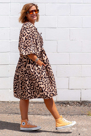 Boho Bow Tunic - Original Leopard