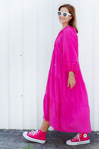 Classic Boho Dress - Pink