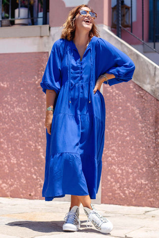 Classic Boho Dress - Cobalt