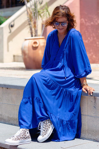 Classic Boho Dress - Cobalt