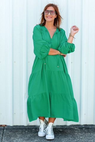 Classic Boho Dress - Green