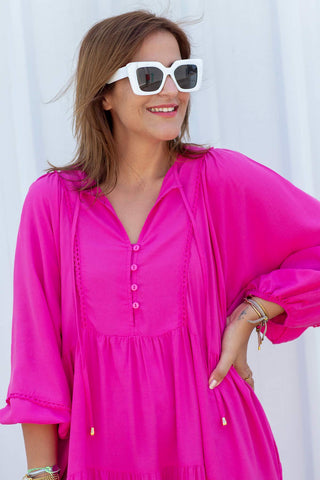 Classic Boho Dress - Pink