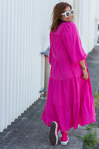 Classic Boho Dress - Pink