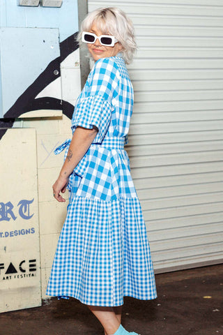 Cleo Dress - Blue Check