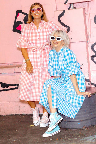 Cleo Dress - Pink Check