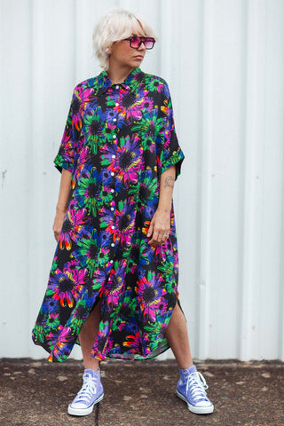 Mika Dress - Neon Floral