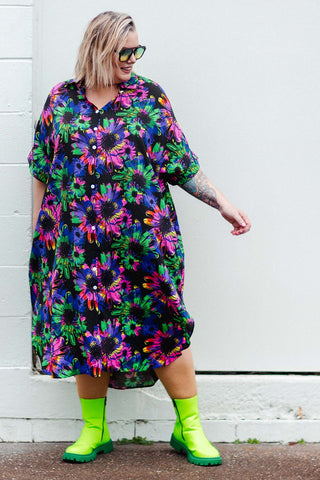 Mika Dress - Neon Floral