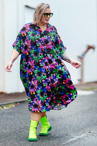 Mika Dress - Neon Floral