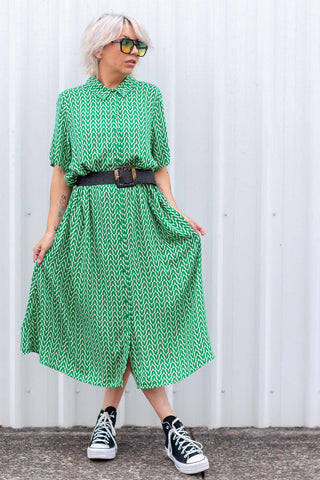 Monaco Shirt Dress - Green