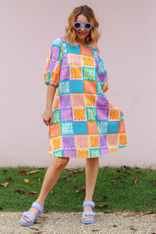 SS Shift Dress - Technicolour Pastel