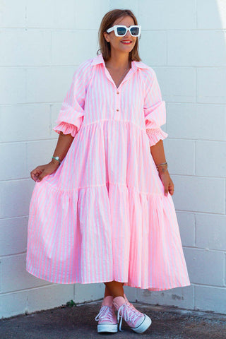 Winnie Dress - Neon Pink