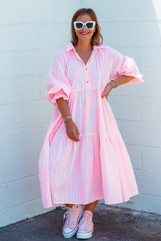 Winnie Dress - Neon Pink