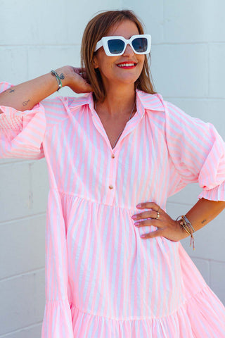 Winnie Dress - Neon Pink