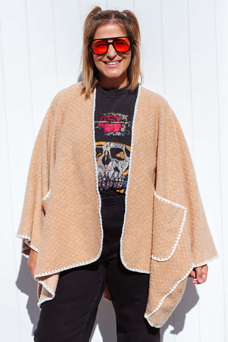 Woodstock Poncho - Camel