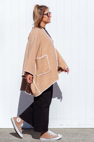 Woodstock Poncho - Camel