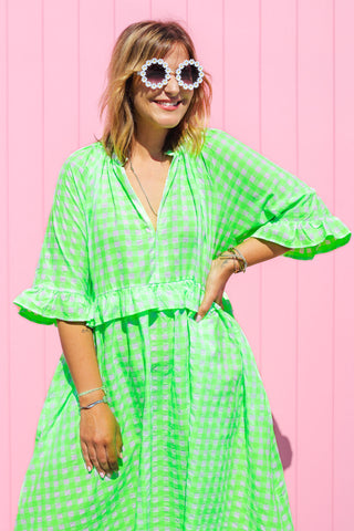 Freya Dress - Neon Green