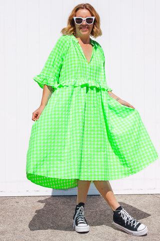 Freya Dress - Neon Green