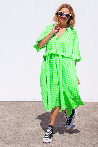 Freya Dress - Neon Green