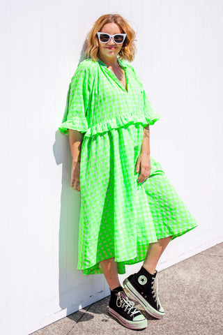 Freya Dress - Neon Green