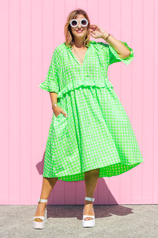 Freya Dress - Neon Green