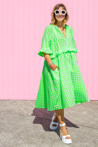 Freya Dress - Neon Green