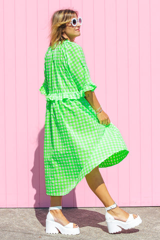 Freya Dress - Neon Green