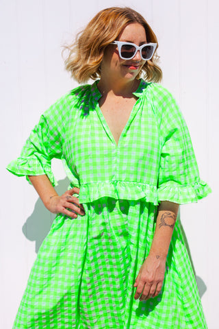 Freya Dress - Neon Green