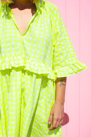 Freya Dress - Neon Yellow