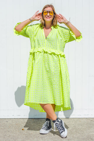 Freya Dress - Neon Yellow