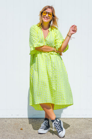 Freya Dress - Neon Yellow